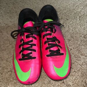 Nike Kids Pink and Green Cleats